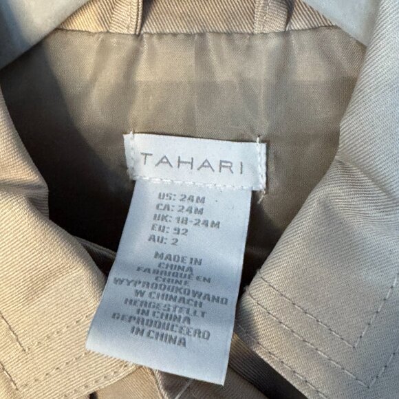 Tahari Baby Girl Trench Coat with Bow Back – Size 24M (New with Tags) - Picture 7 of 8